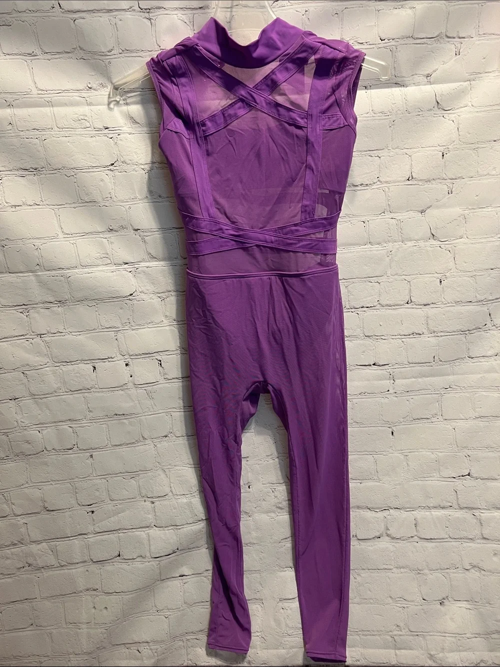 Weissman Childhood Dream Purple Mesh Dance Unitard